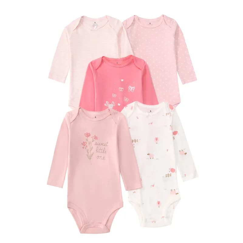 Lot de 5 bodys bébé 2026 – Combinaison pour nourrissons garçons et filles – Vêtements à manches long