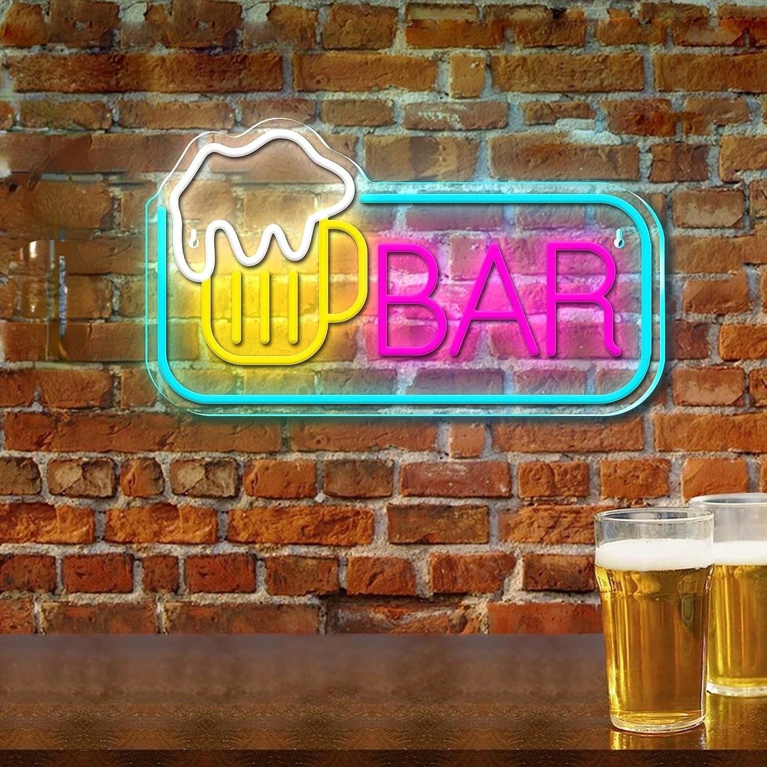 Bar Neon Sign LED Light for Wall Decor, Home Bar, Diversification Man Nightclub, Beach PRDesign, Hol