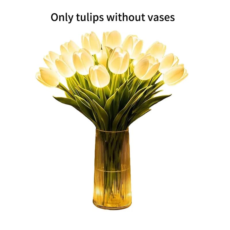 Bouquet de tulipes LED lumineuses, fleur artificielle portable et brillante, ornement de décoration 