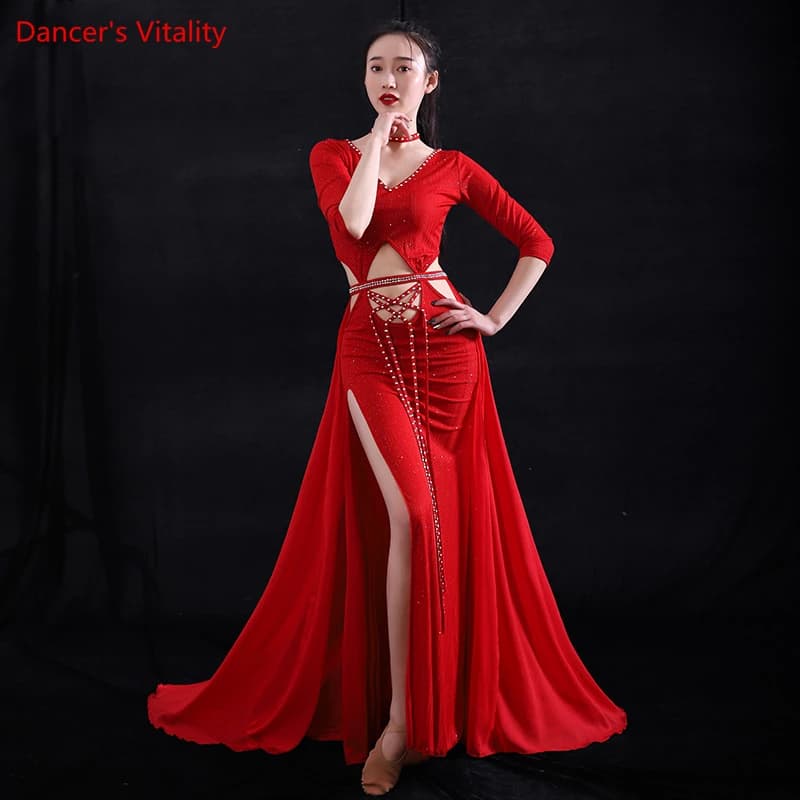 Robes de spectacle de danse du ventre pour femmes, ensemble de vêtements de compétition de danse du 