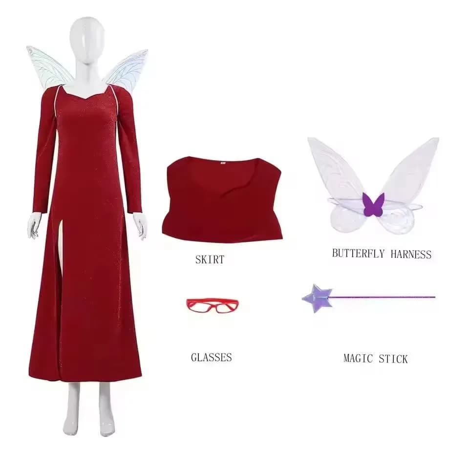 Film Shrek Cosplay Costume fée marraine robe rouge pour femmes adultes Halloween carnaval déguisemen