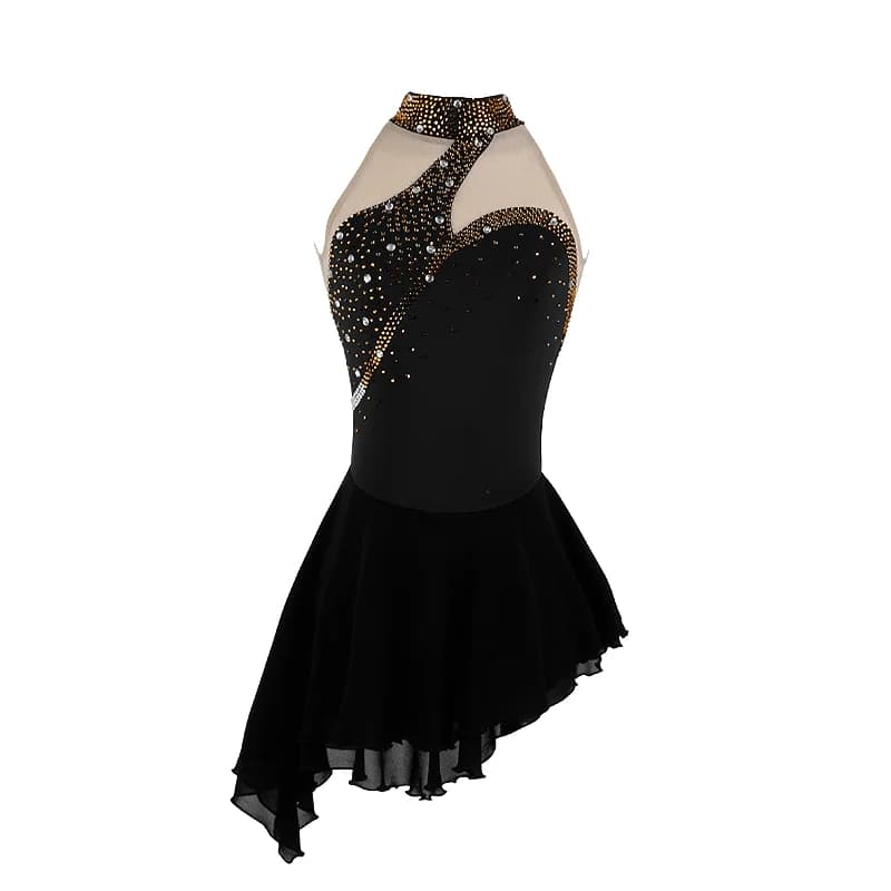 Robe de patinage artistique pour femmes et filles, pôle de patinage artistique en fibre de glace, vê