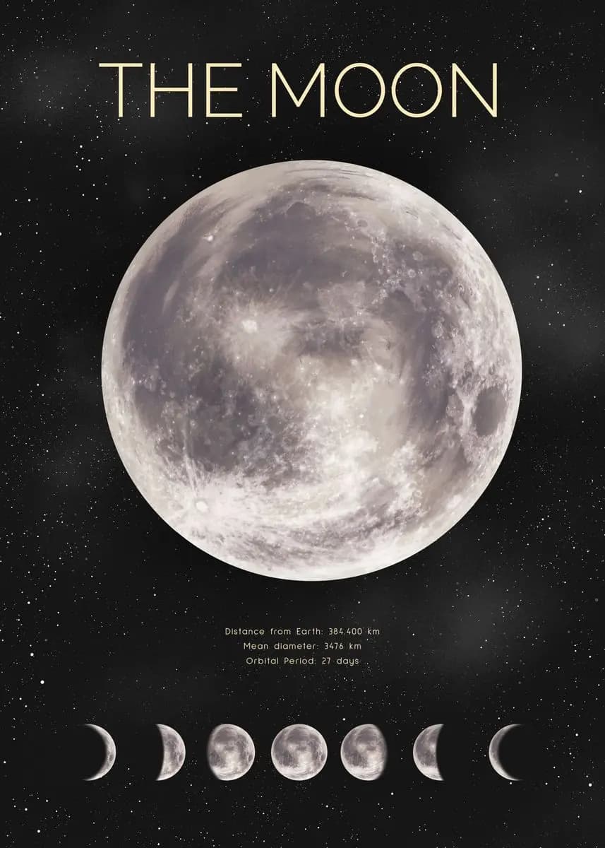 Affiches de Phase de lune d'art noir et blanc, imprimés sur toile esthétiques, peinture murale pour 