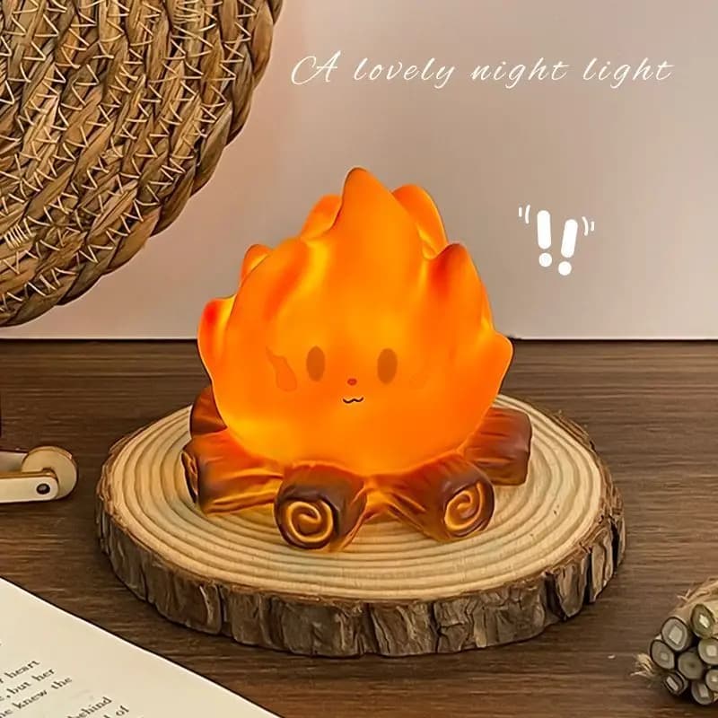 Lampe de chevet créative en forme de flamme, dessin animé, lampe de chevet, cadeau pour enfants