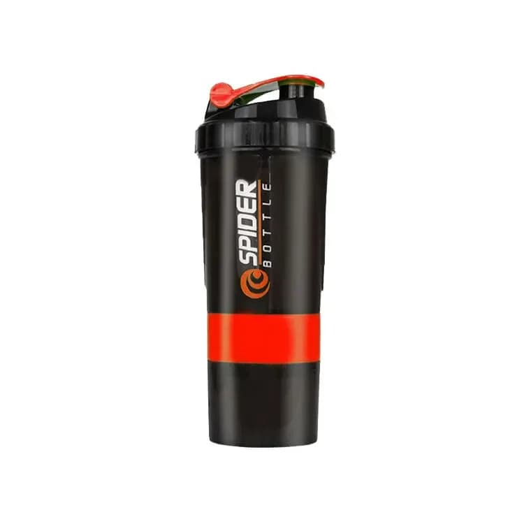 Bouteille de protéines Shaker à 3 couches, tasse à secouer la poudre, bouteille d'eau, tasse de méla