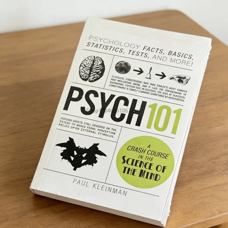 Livre de référence en psychologie en anglais, format broché, Psych 101 de Paul Kleinman, un cours in