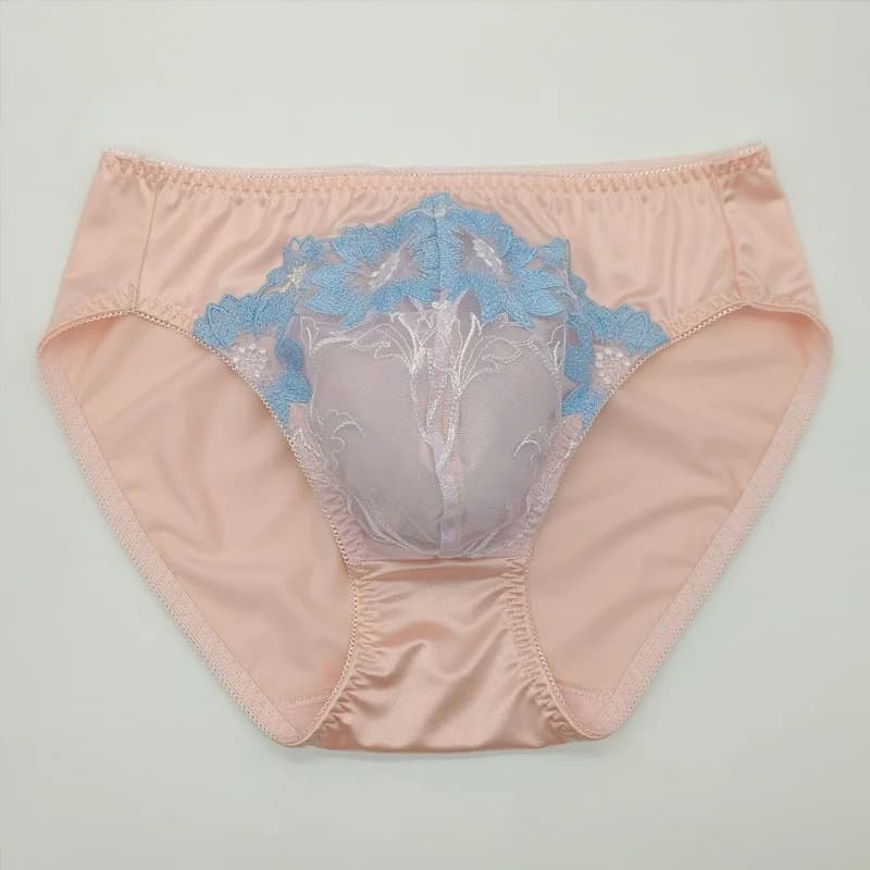 Slip homme Sissy rose dentelle fleur broderie culotte solide pôle danse spectacle en direct Costumes