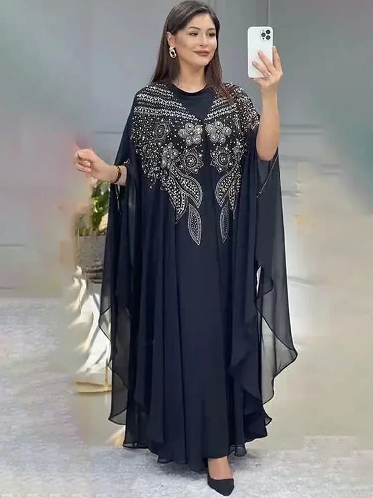 Abayas pour femmes dubaï luxe 2024 mousseline de soie Boubou robe de mode musulmane Caftan Marocain 