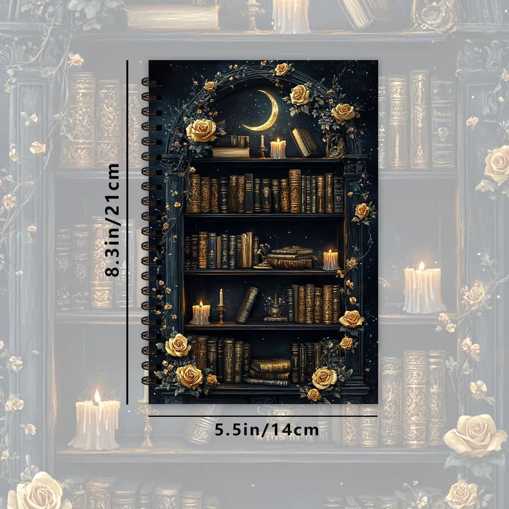 Carnet de notes Starry Night Library, journal, pages lignées vierges, cadeau pour prendre des notes,