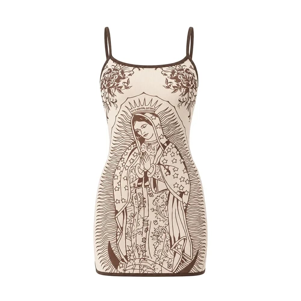 Robe mini moulante pour femme, imprimé artistique Hottie Weird Puss, col bas, sexy, haute élasticité