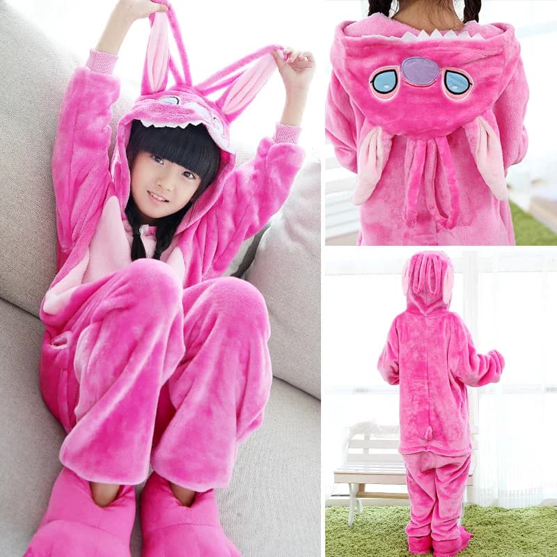 Kigurumi point dessin animé Onesies enfants enfants pyjamas animaux combinaisons filles garçons Anim