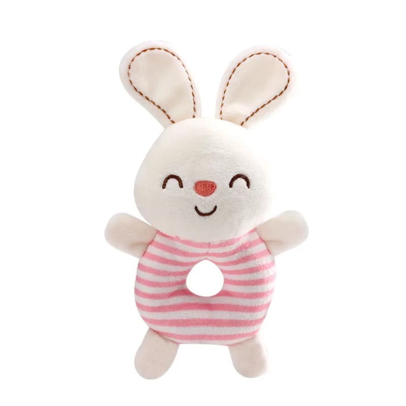 Hochet en peluche pour bébé de 0 à 24 mois, jouets de lit avec anneau à main, animaux de dessin anim