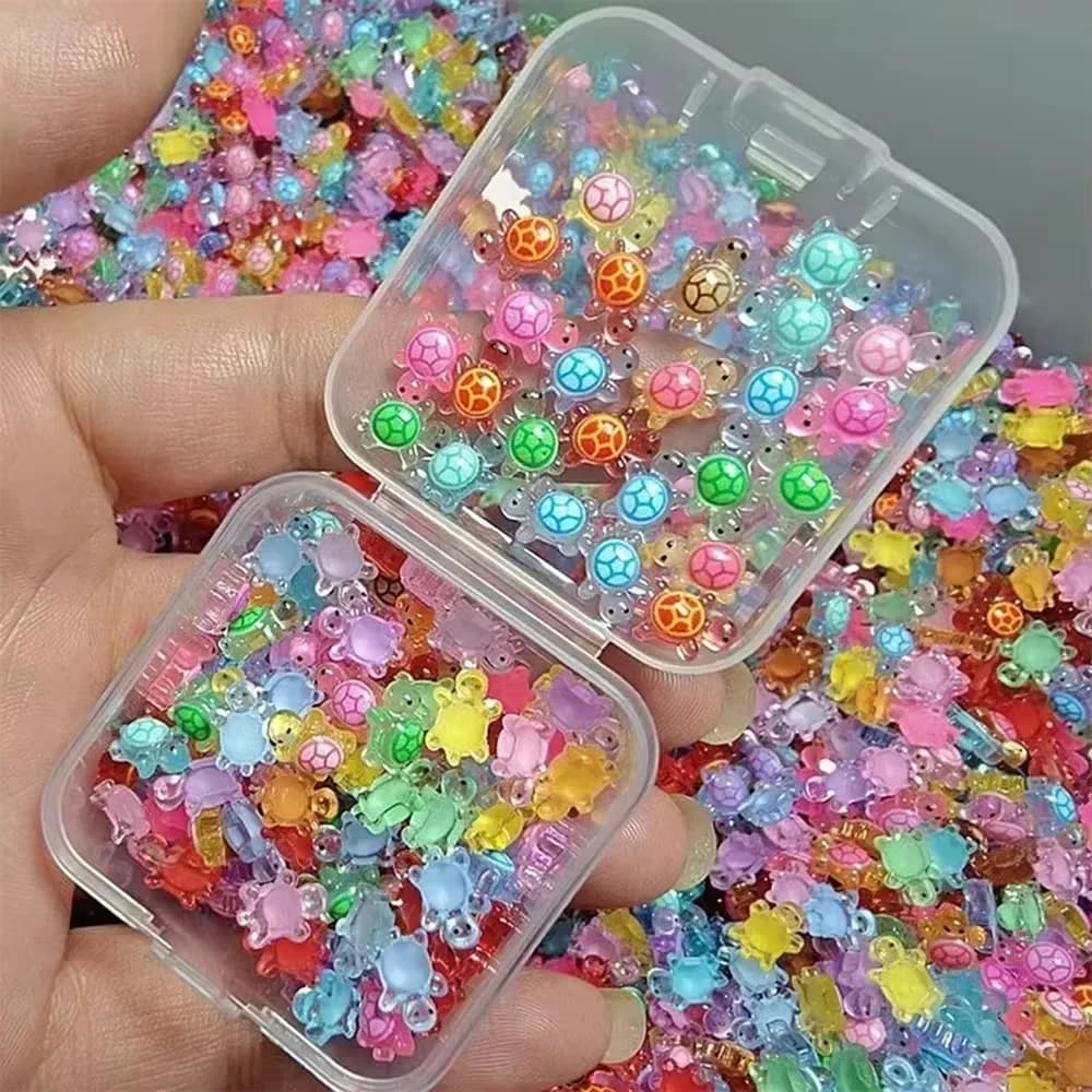 Mini figurines de tortues en résine, 100 pièces, figurines de tortues qui brillent dans la nuit, min