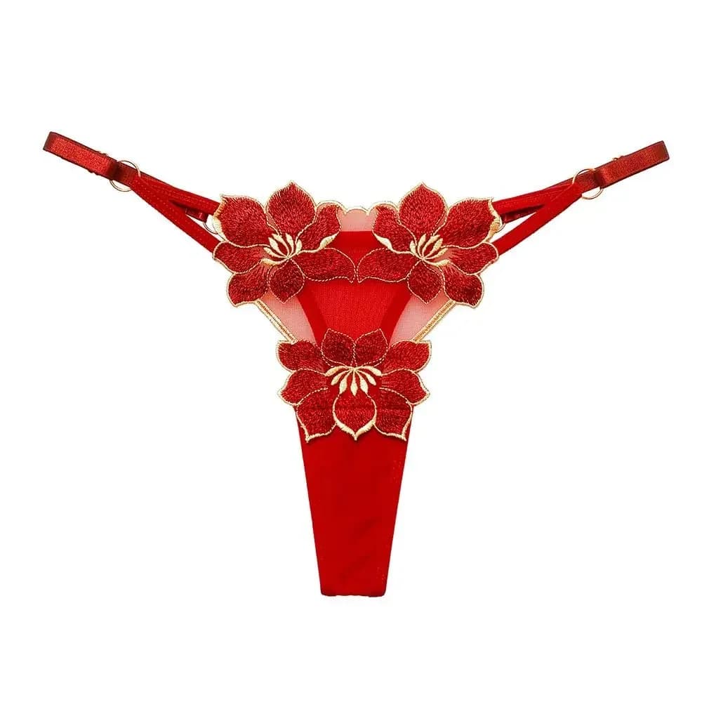 Lingerie tentation fleur transparente broderie pour filles sous-vêtements coréens femmes culottes T 