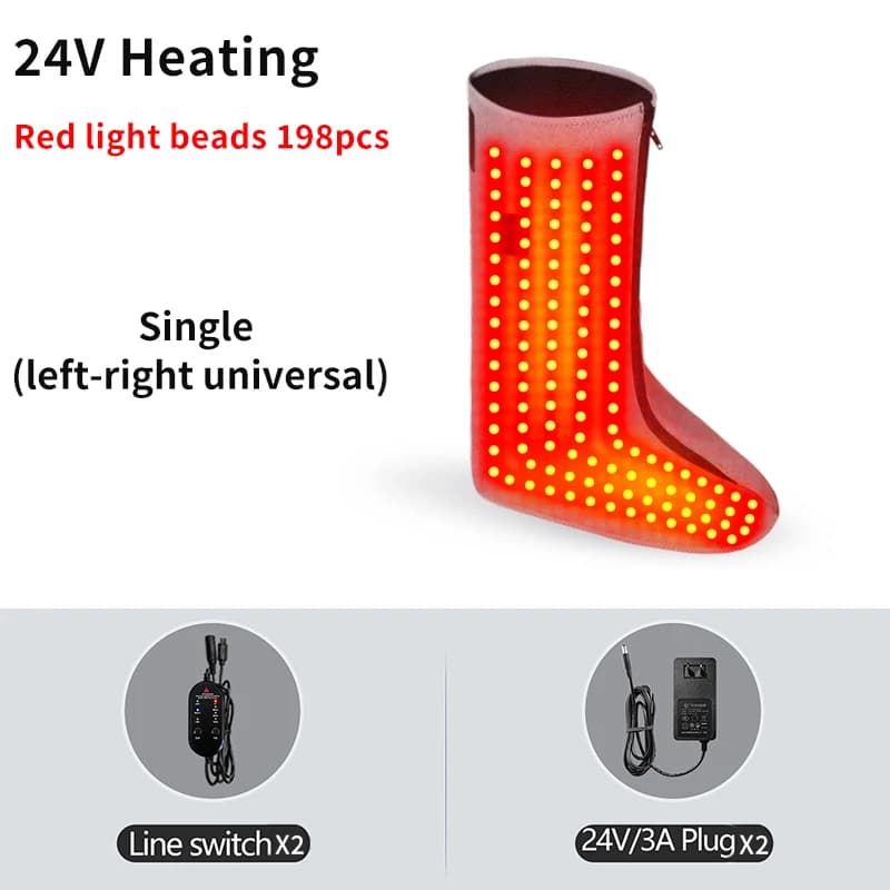 Support chauffant enveloppant pour jambes et pieds, chauffe-pieds d'hiver à lumière rouge, massage d