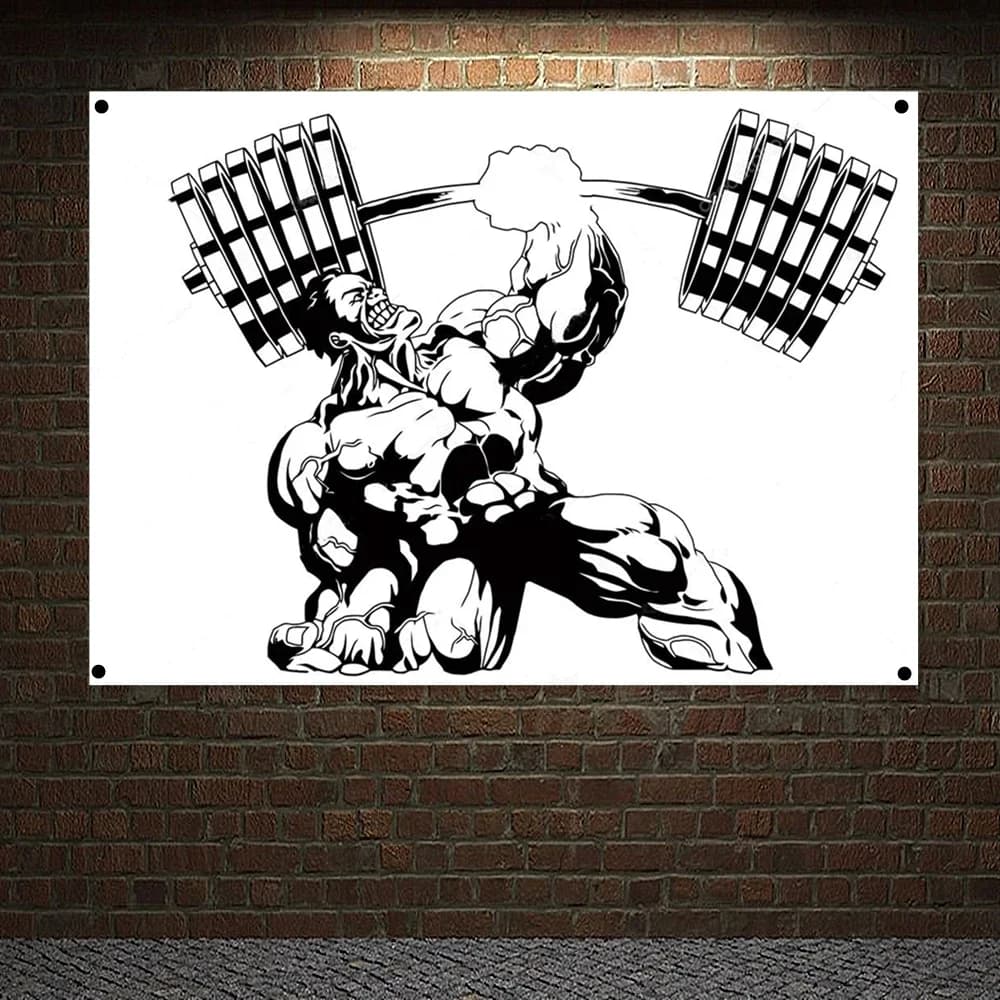 Tapisserie de corps musclé pour homme, toile de sensation, affiche de bain abdominal, art mural d'en