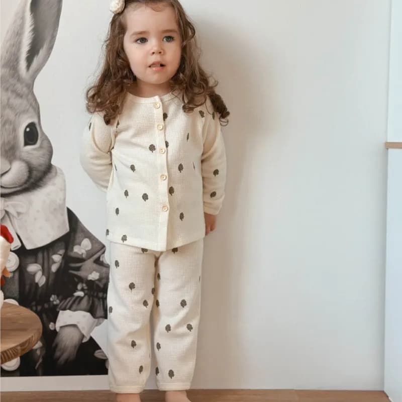 Ensemble de pyjama à manches longues pour bébé fille et garçon, vêtements de nuit à imprimé de fruit