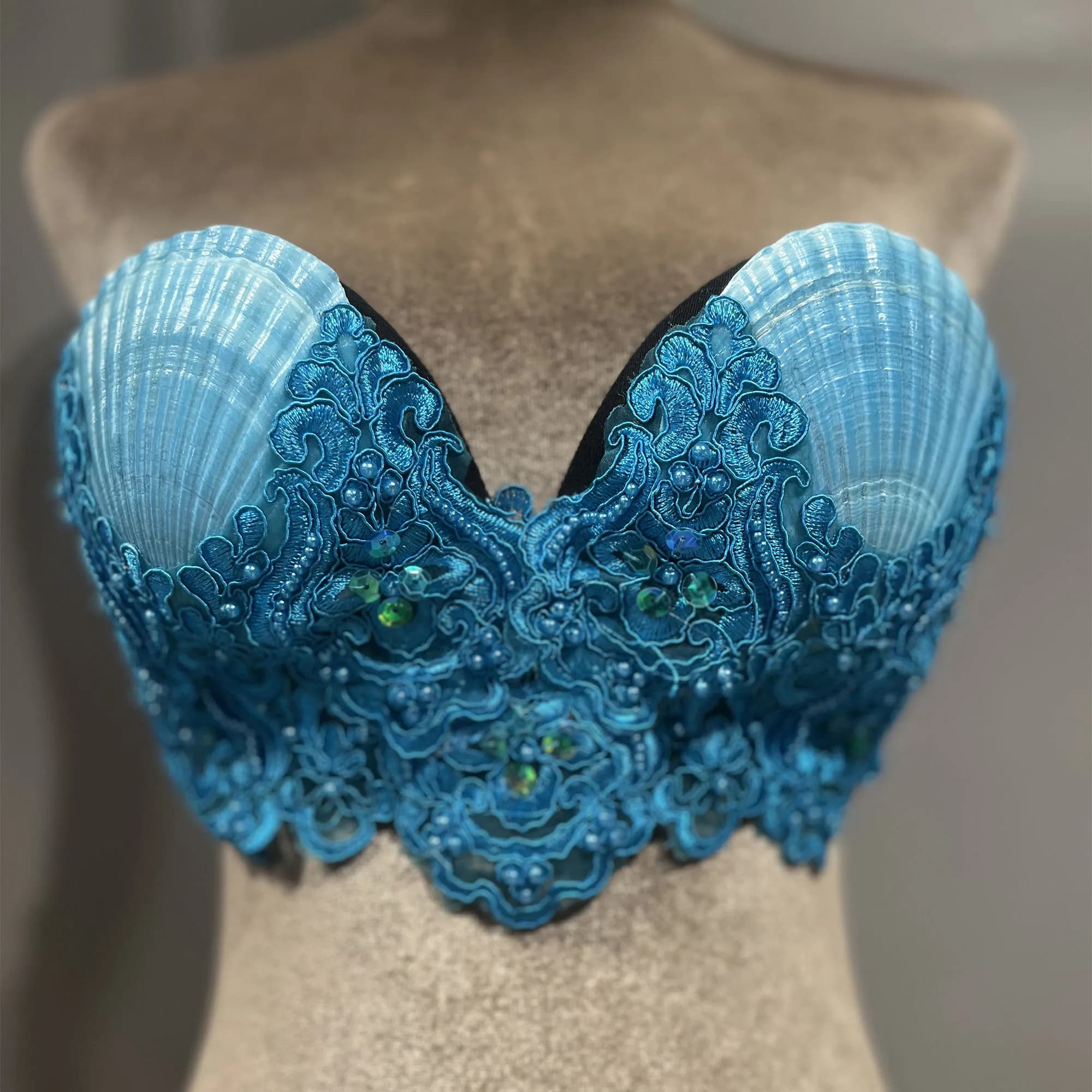 Personnalisé sirène princesse pétoncle poitrine coquille naturelle soutien-gorge perle sirène Perfor