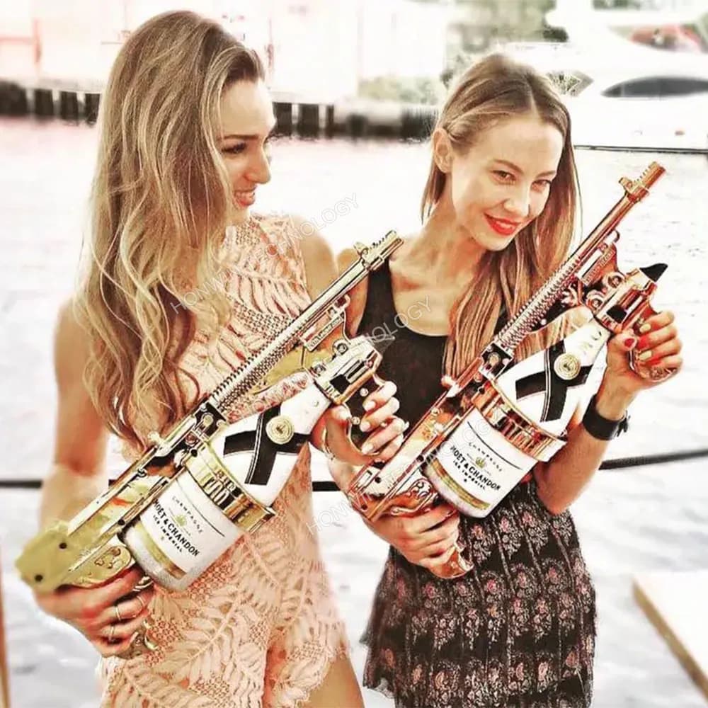 Pistolet à champagne avec pulvérisateur HI, accessoires LED, verseur de vin, jet de tir, fête de la 