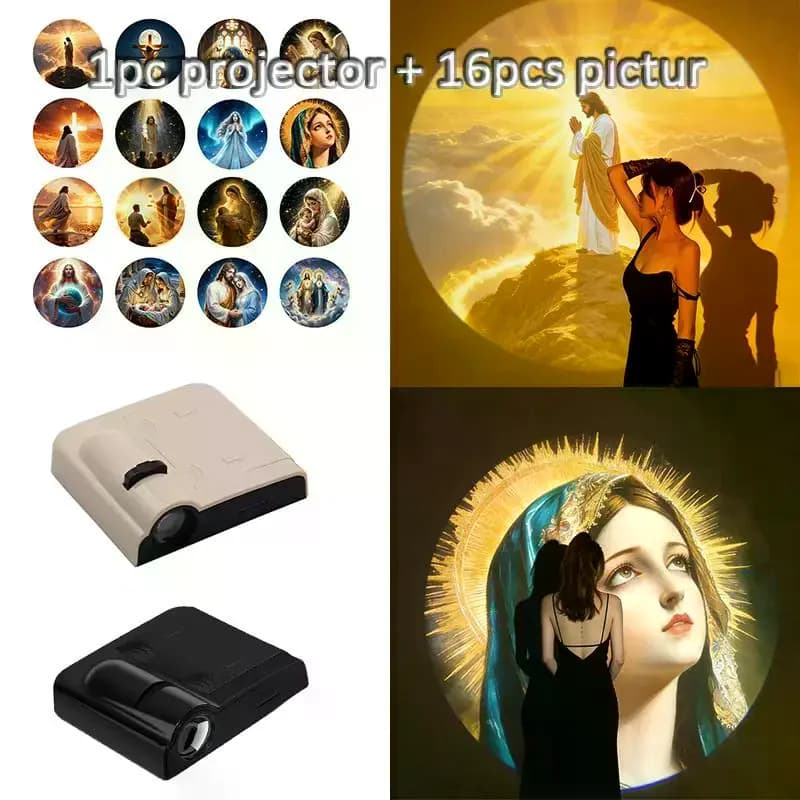 1 lampe + 16 images, lampe de projection Christ Church Mary, projecteur LED, lumière d'ambiance reli