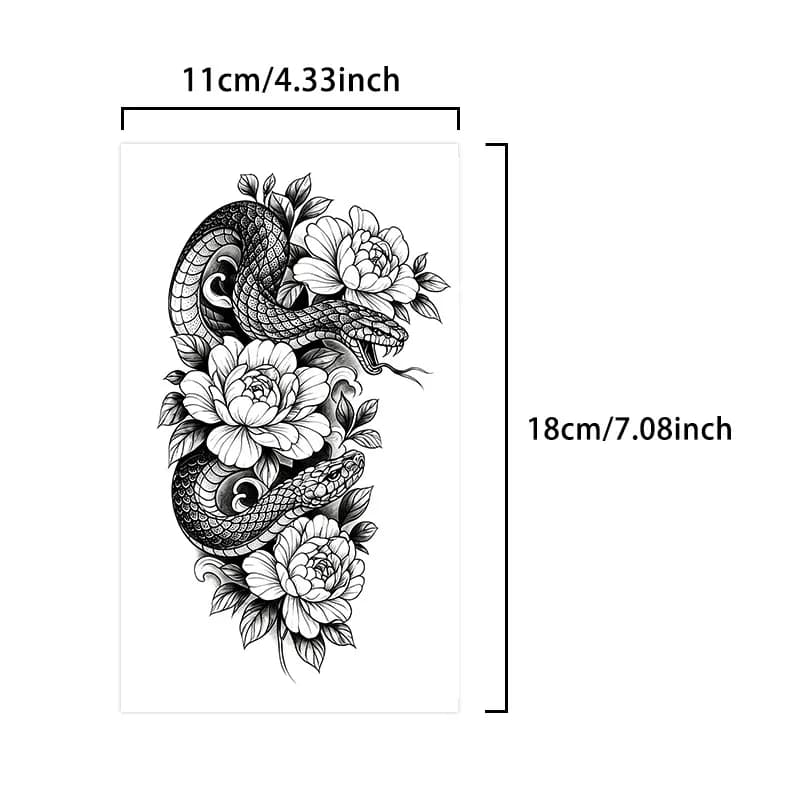 Autocollant de tatouage temporaire, imperméable, longue durée, art corporel pour hommes et femmes, b