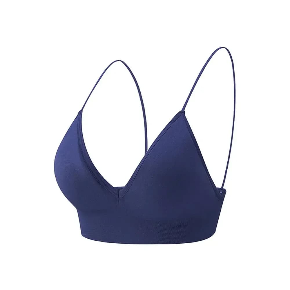 Soutien-gorge de sport sans couture, bonnet Triangle fin, désossé, haut de Yoga, Fitness, décolleté 
