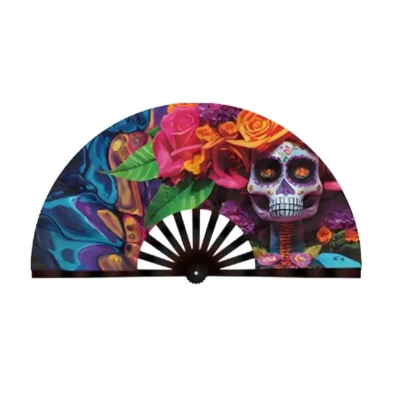 Grand ventilateur à main pliant à lueur colorée, pour les fêtes nocturnes, les festivals musique, le