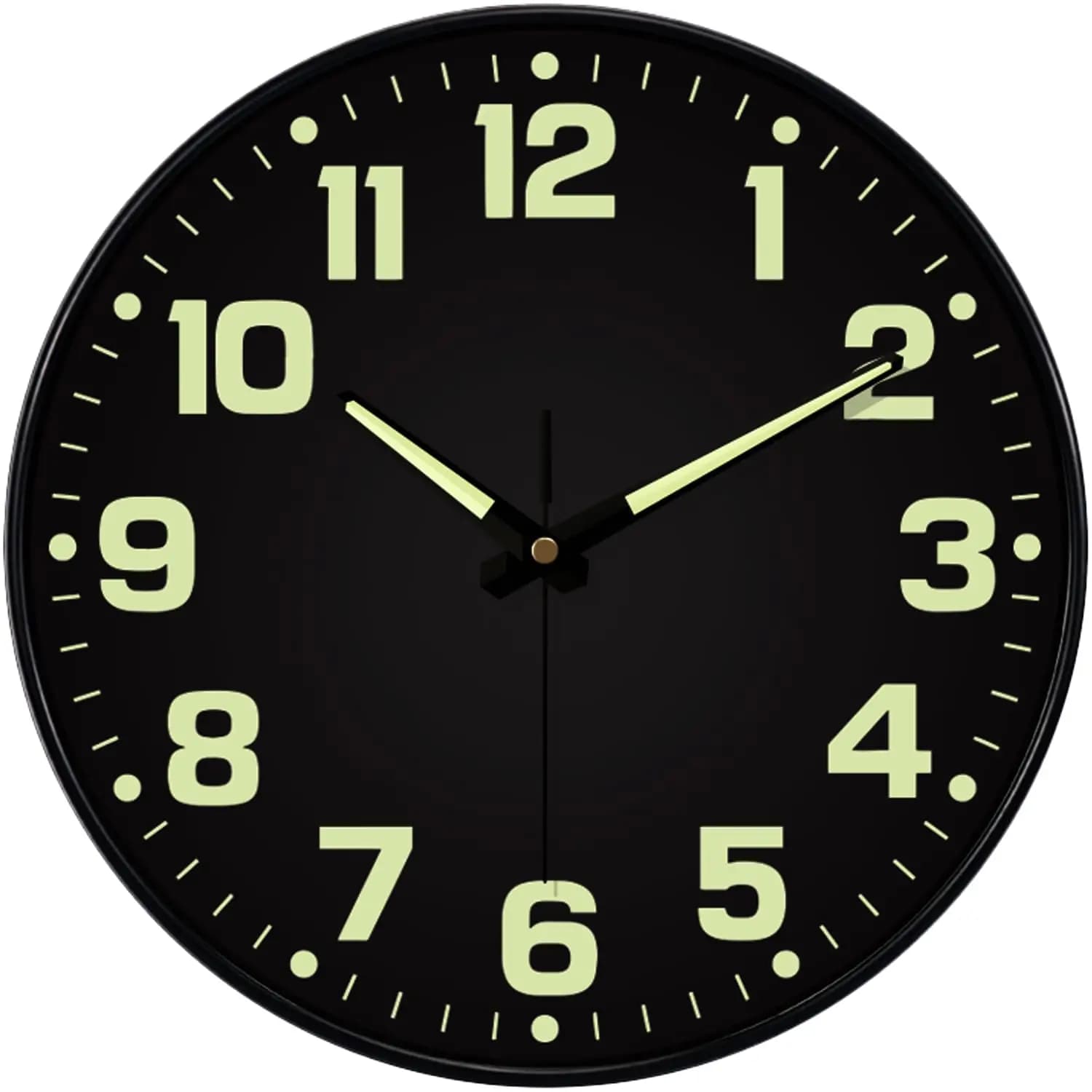 Horloge murale lumineuse dans la nuit sombre, grand mouvement numérique à Quartz, pour chambre à cou