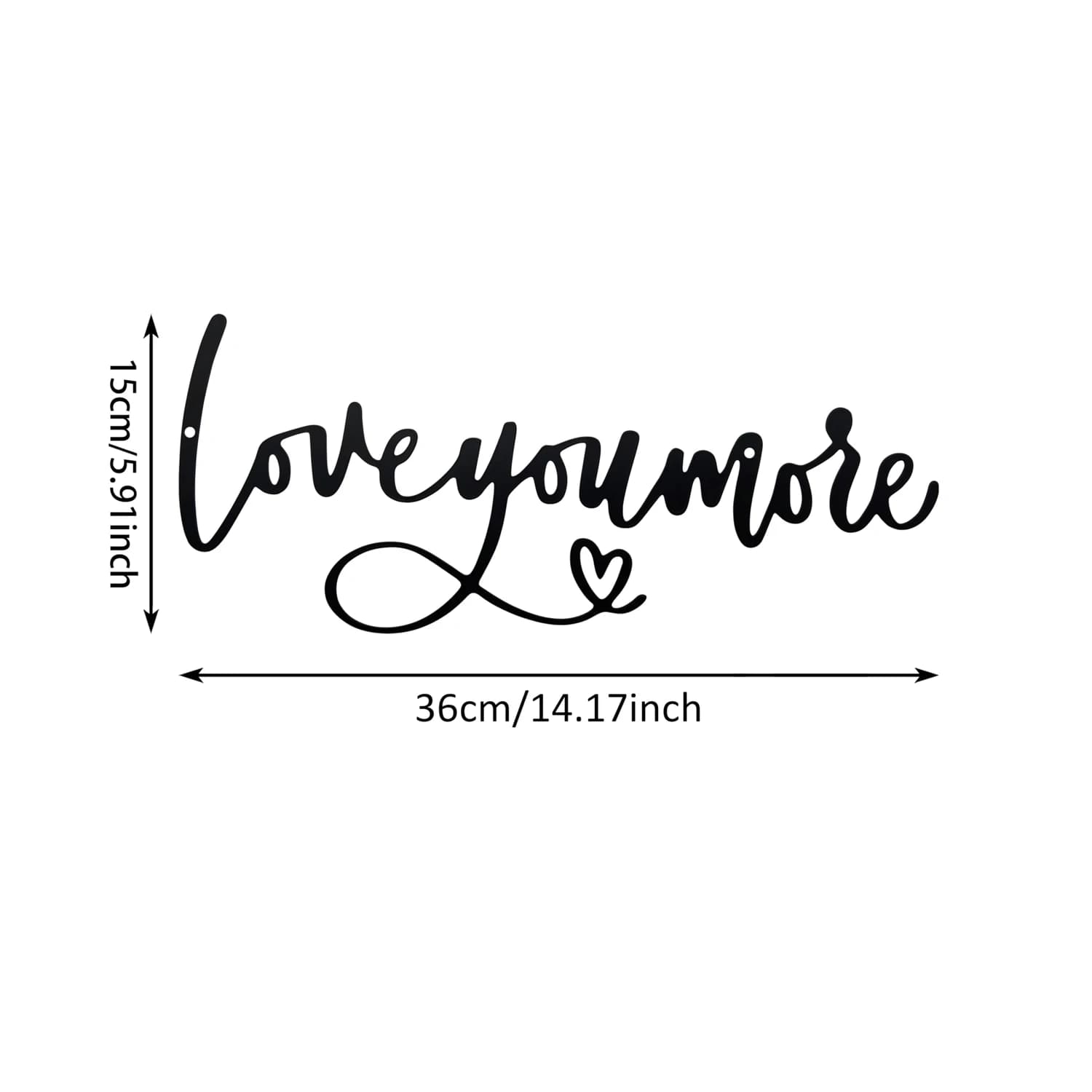 Signe de décoration murale en métal Love You More, pour salon, chambre à coucher, maison