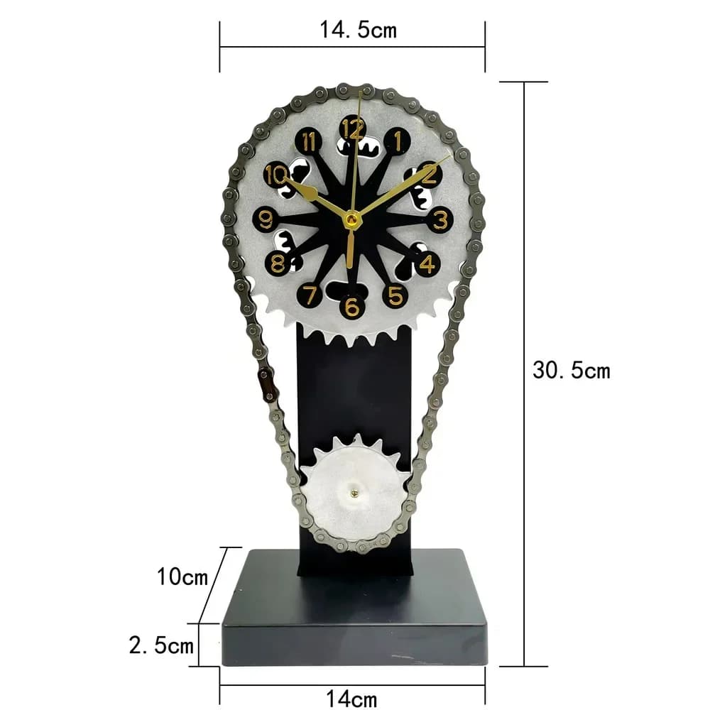 Horloge en plastique à engrenage rotatif créatif, pièce de table artisanale tendance pour le bureau 