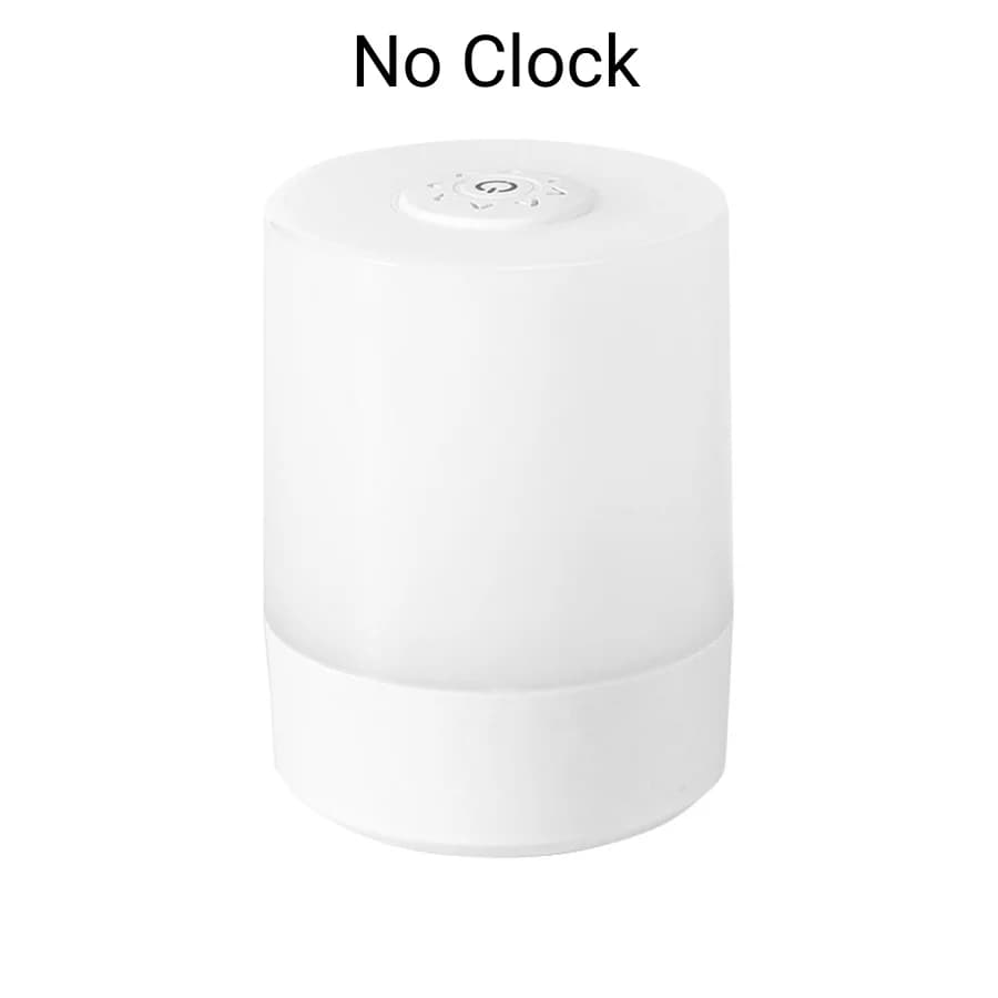 Lampe de nuit LED tactile à intensité variable, avec horloge à distance, affichage de l'heure ou pas