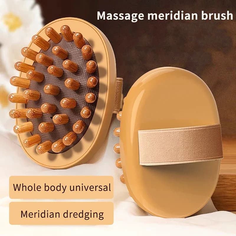 Brosse de massage corporelle en bois portable pour les jambes, le ventre et le corps, anti-cellulite