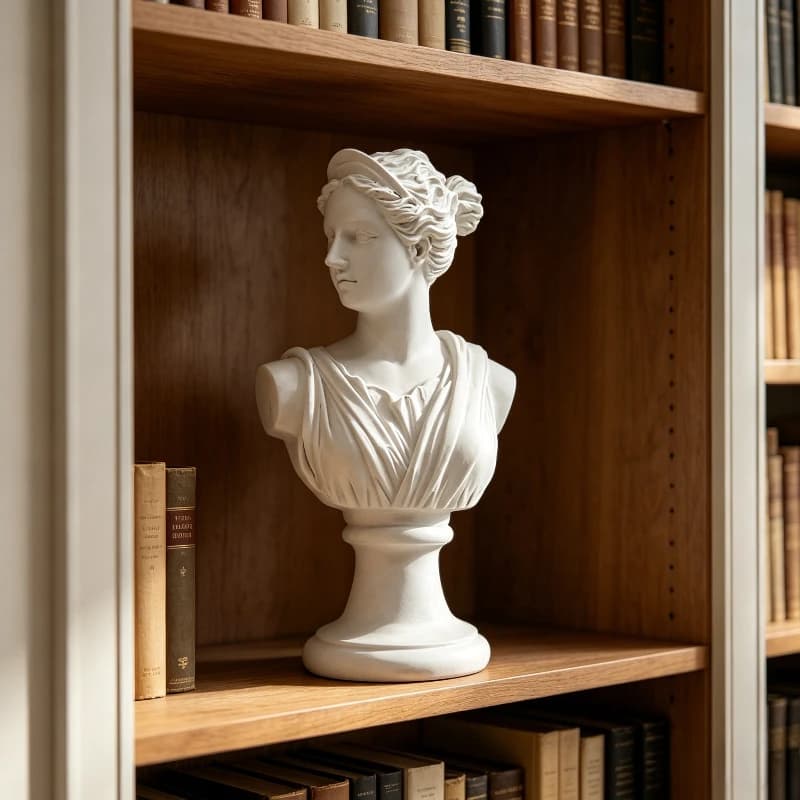 Buste de déesse grecque, sculpture en résine blanche, décoration élégante pour la maison, ornement m