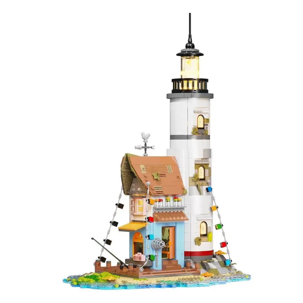 Ensemble de blocs de construction de phare, kit de briques de modèle d'architecture de phare en bord