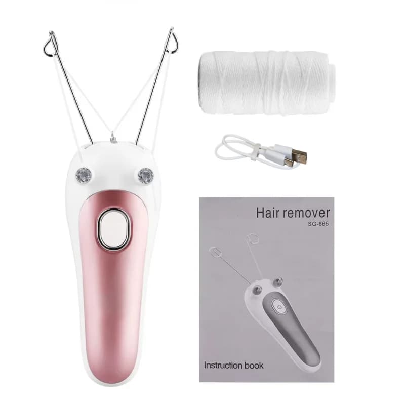 Épilateur électrique à fil pour femmes, épilateur facial et corporel indolore, fil de coton portable