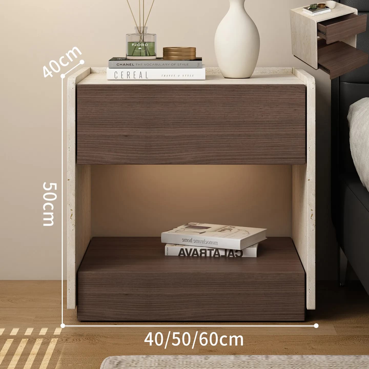 Table de chevet simple et étroite avec rangement, style européen, de luxe, meuble de chambre à couch