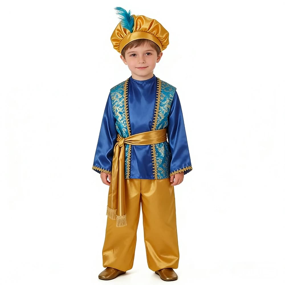 Costume de prince arabe Aladdin, lampe de cosplay, costume de génie, pour fête masquée, Halloween, c