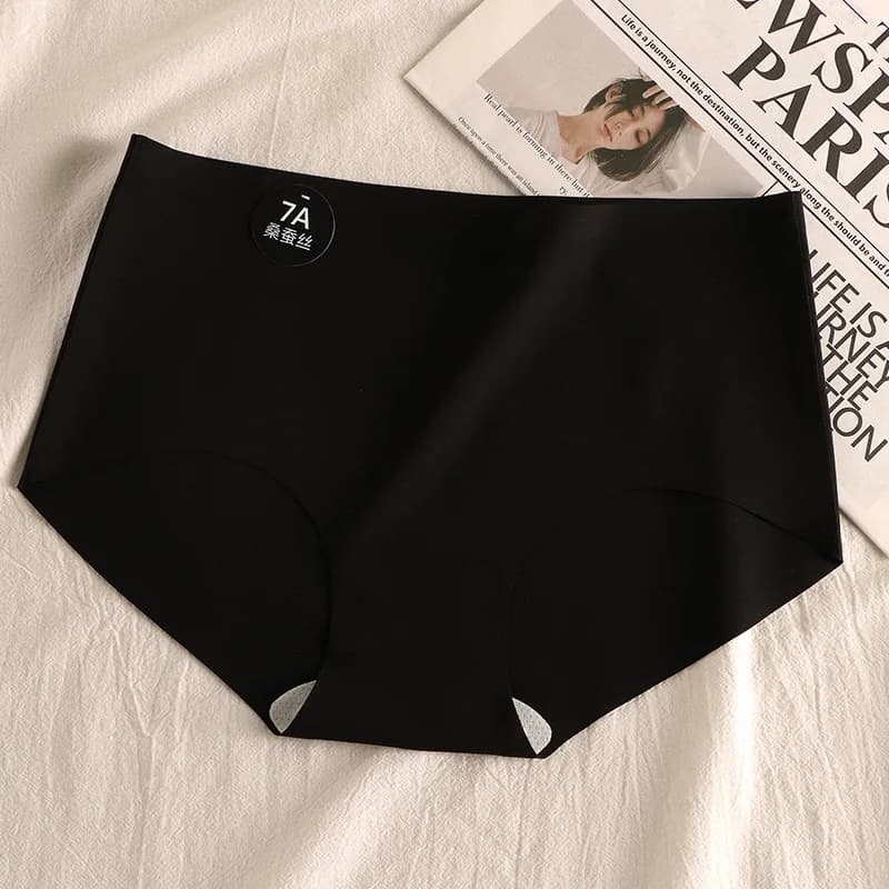 Femmes culottes Slip soie taille moyenne slips sans couture pour femmes solide sous-vêtements fémini