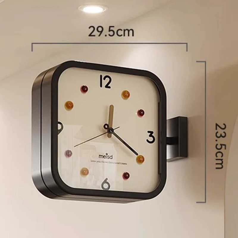 Horloges d'angle murales Double face pour salon, horloges murales de Restaurant, modernes et silenci