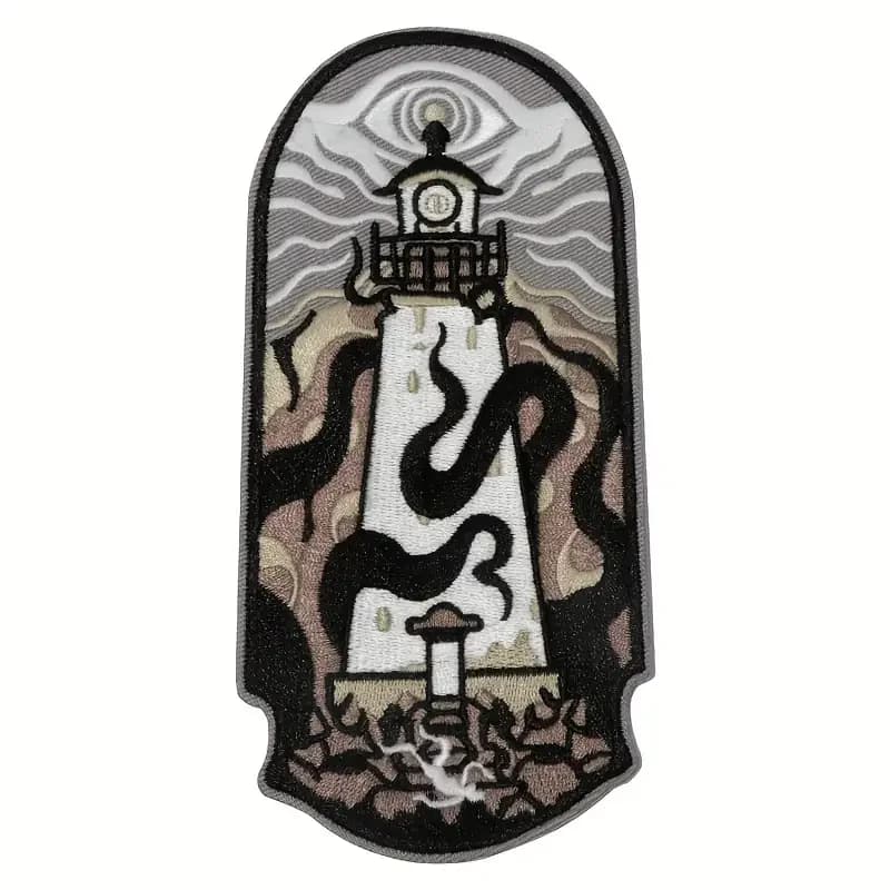Patch brodé phare lumineux sur la mer, Badge esthétique, cadeau à faire soi-même, patchs à repasser 