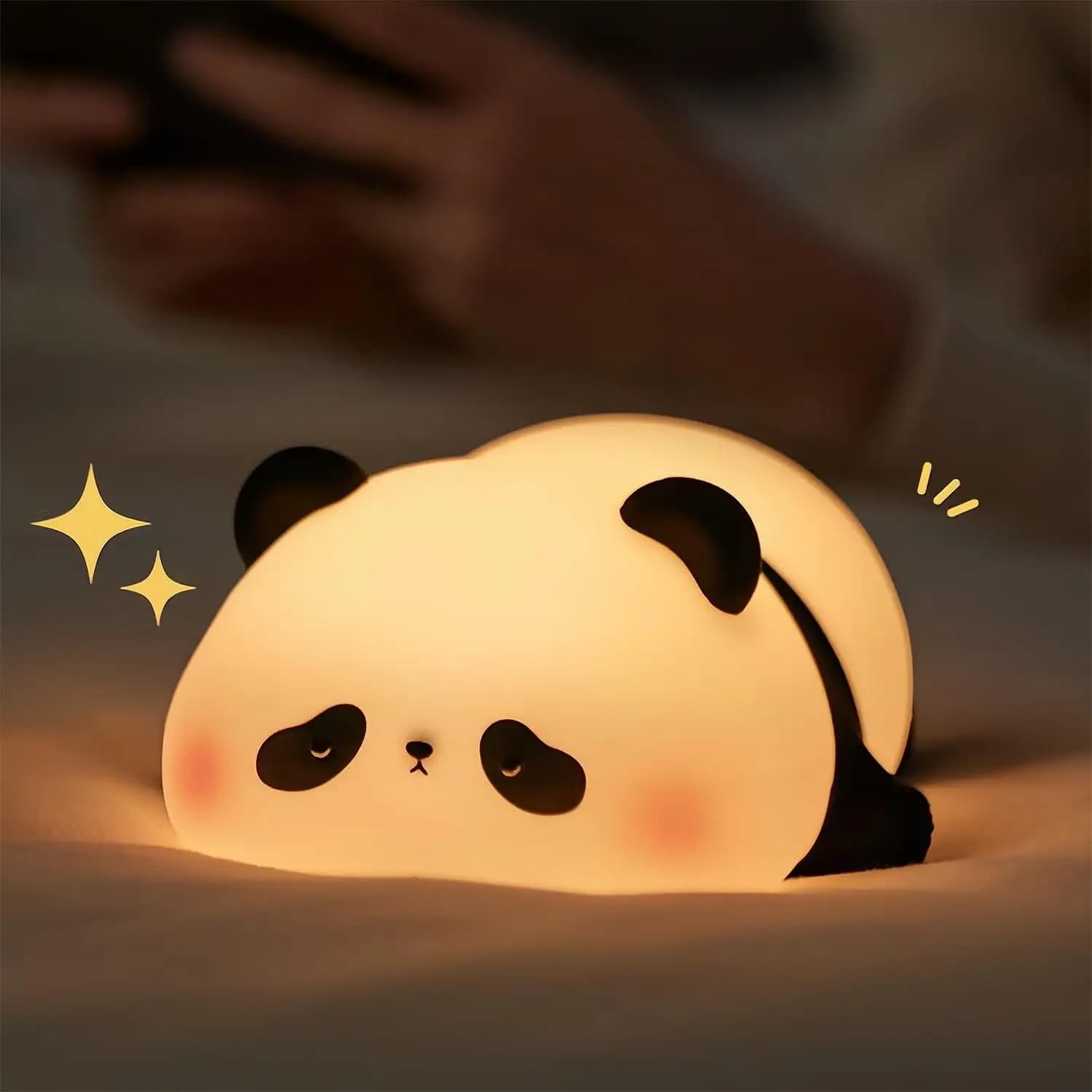 Lampe de nuit LED en Silicone, mignonne, en forme de panda, de mouton, de lapin, rechargeable par US