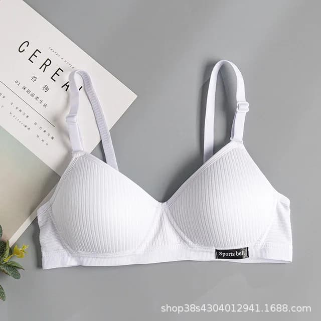 Sous-vêtements en coton femmes AB tasse soutien-gorge sans fil rassemblé confort V brassière Push Up