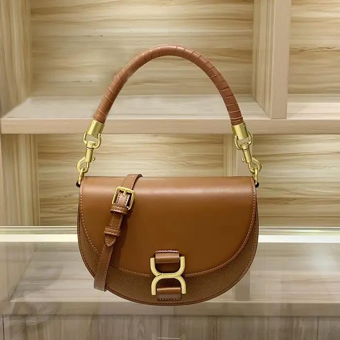 Sac à main en cuir élégant et simple pour femme, sac de créateur parisien haut de gamme populaire, s