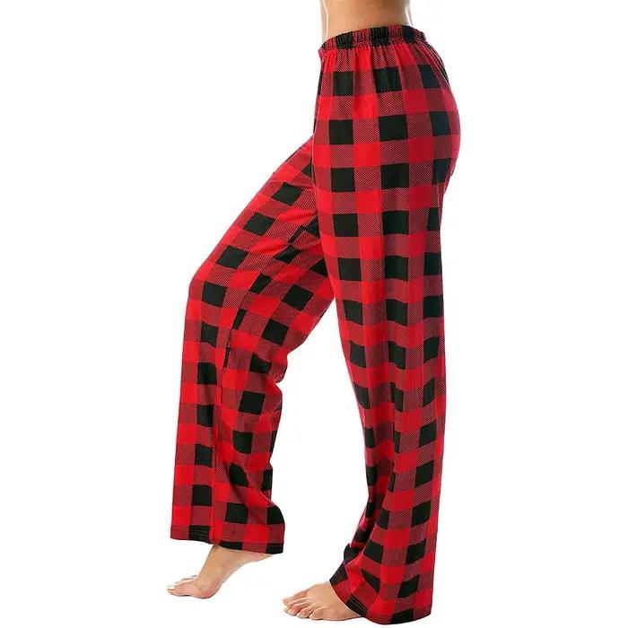 Femmes pantalons Plaid coton lâche dames pyjama pantalon pyjama pantalon hommes bas de sommeil vêtem