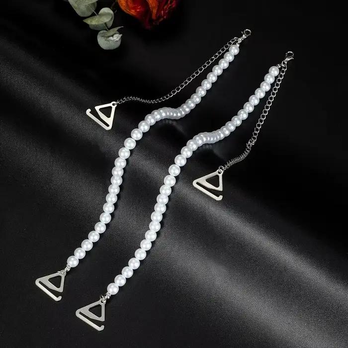Bretelles de soutien-gorge antidérapantes en perles, sexy, ajustables, pour sous-vêtements, épaulett