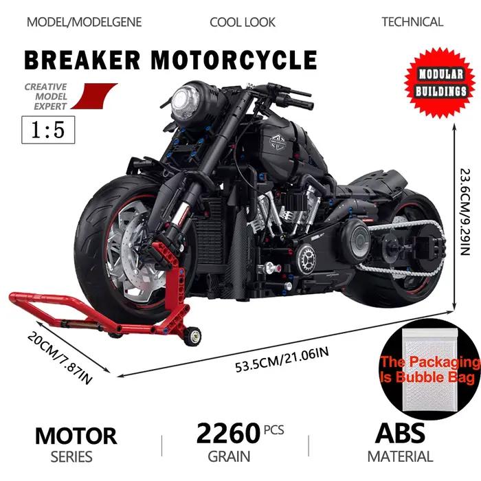 Breaker Halei – blocs de construction de modèle de moto, taille 1:5, briques techniques, décoration