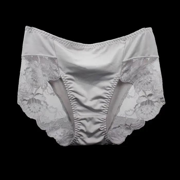 Culottes en dentelle taille moyenne grande taille en maille de soie de lait avec entrejambe en coton