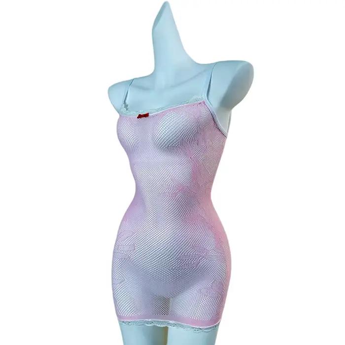 1 pièce Robe moulante sexy pour femme en résille ajourée transparente, tenue de plage sans bikini, m