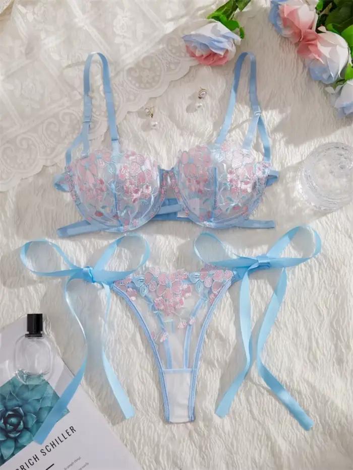 Lingerie ultra sexy, magnifique lingerie féminine, ensembles exotiques en tulle, broderie délicate,