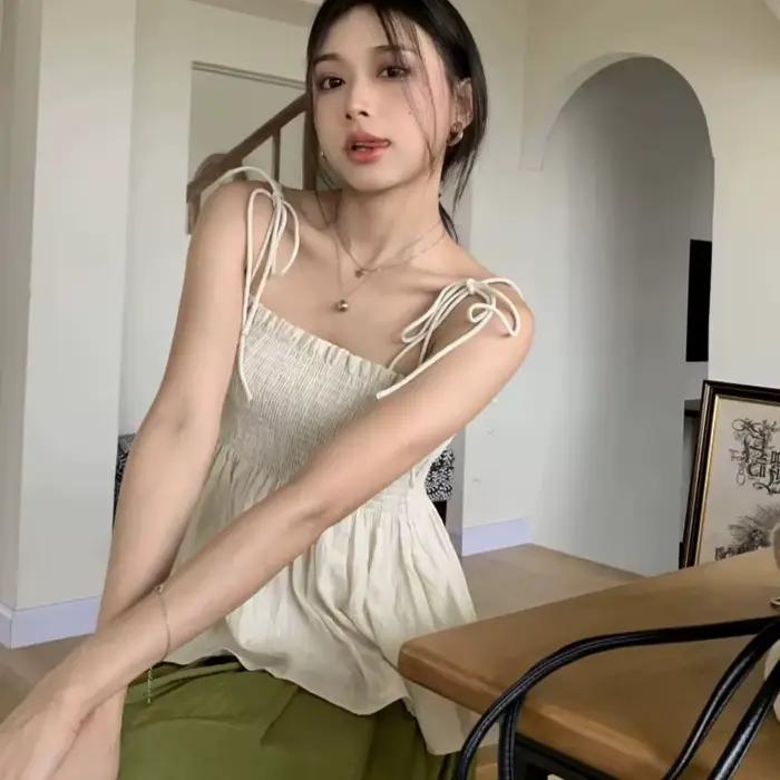 Débardeur Sexy avec nœud licou pour femme, haut court pliable, dos nu, décontracté, Bandage, sans ma